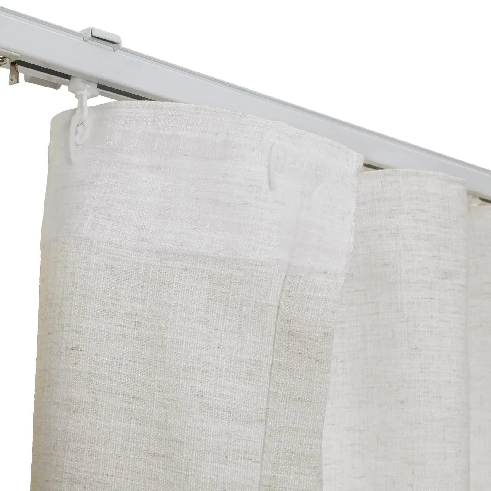 Zoe Linen Ripple Fold Drapery with Track Kit