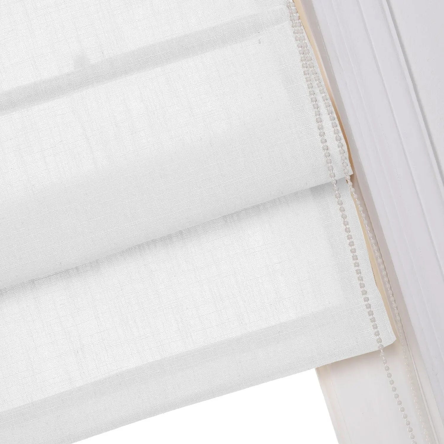 Zoe Linen Roman Shades for Windows Cord Lift